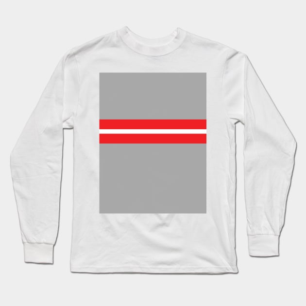 Liverpool Retro 1983 Red White Grey Hoops Long Sleeve T-Shirt by Culture-Factory